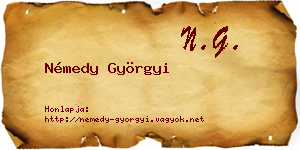 Némedy Györgyi névjegykártya